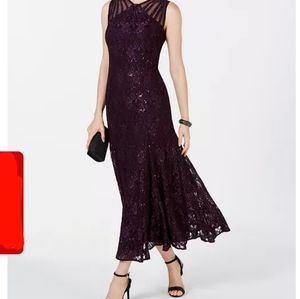 Plum sequin formal dress